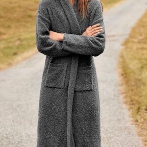 Cozy Dark Gray Saodimallsu Womens Open Front Long Cardigan Sweater Oversized
